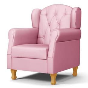 Poltrona De Amamentação Com Pés De Madeira Letícia Sintético Rosa