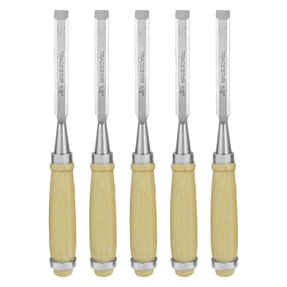 Kit 5 Formão Madeira Corte Entalhe 1-2 Pol 12mm Tradestar