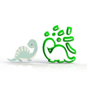 Cortador Dinossauros Festa - Mod 4 Tamanho 6 Cm