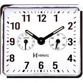 Relógio Despertador Antigo A Cordas Preto Herweg 2245 Branco