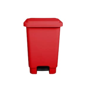 Lixeira 50l Retangular C- Pedal Vermelho Lar Plasticos 13248