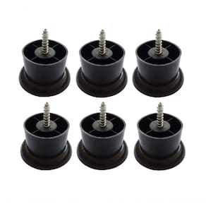 Kit 6 Pés Sofás Poltronas Balcões 4cm Altura Paris Preto