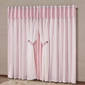 Cortina Marrocos 3 Mts Sala Quarto Blackout Para Varão - Rosa