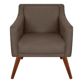 Poltrona Decorativa Adriele Para Sala E Recepção Suede Cappuccino - Majú Decor