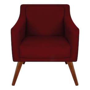 Poltrona Decorativa Adriele Para Sala E Recepção Suede Vinho - Majú Decor