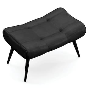 Puff Decorativo Para Sala De Estar Pés Palito Lord Facto Dunas Preto - Ibiza