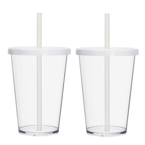 Kit 2 Copos Casal Canudo E Tampa Cinema Filmes 670ml Lisos Cor:transparente