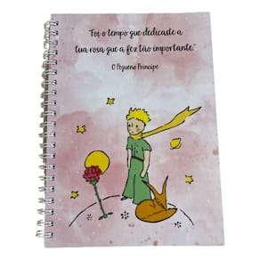 Caderno Universitário Pequeno Príncipe Frases Rosas 100fls 1mt Cor Rosa
