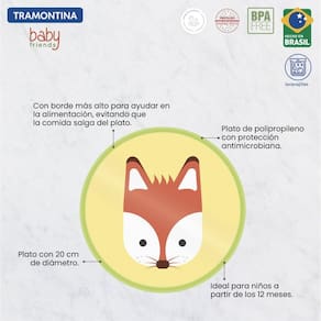 Prato Infantil Tramontina Baby Friends Em Polipropileno Verde