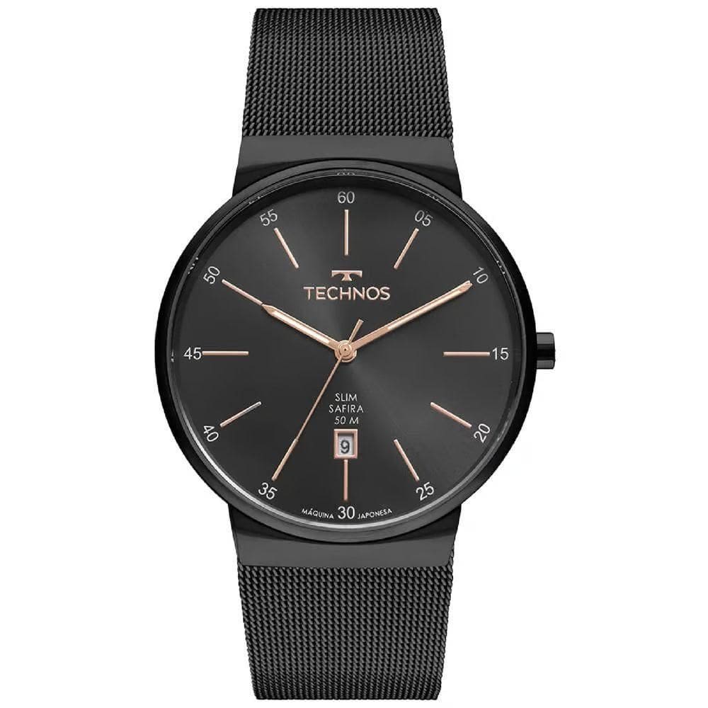 Relógio Technos Slim Gm12ag/1p Preto Masculino