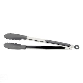 Pegador Multiuso Tramontina Moldê Em Silicone Cinza E Aço Inox 35 Cm Tramontina