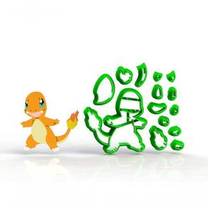 Cortador Pokemon Chalizard Modular Tamanho 5 Cm