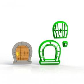 Cortador Porta Antiga Mod1 Bosque Encantado Floresta Modular Tamanho 5 Cm