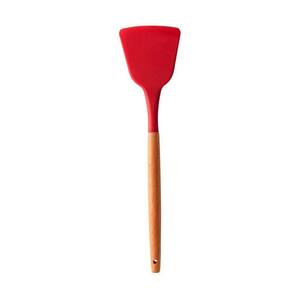 Espátula Silicone Vermelho 1462 Com Cabo Bambu Charmy Lyor
