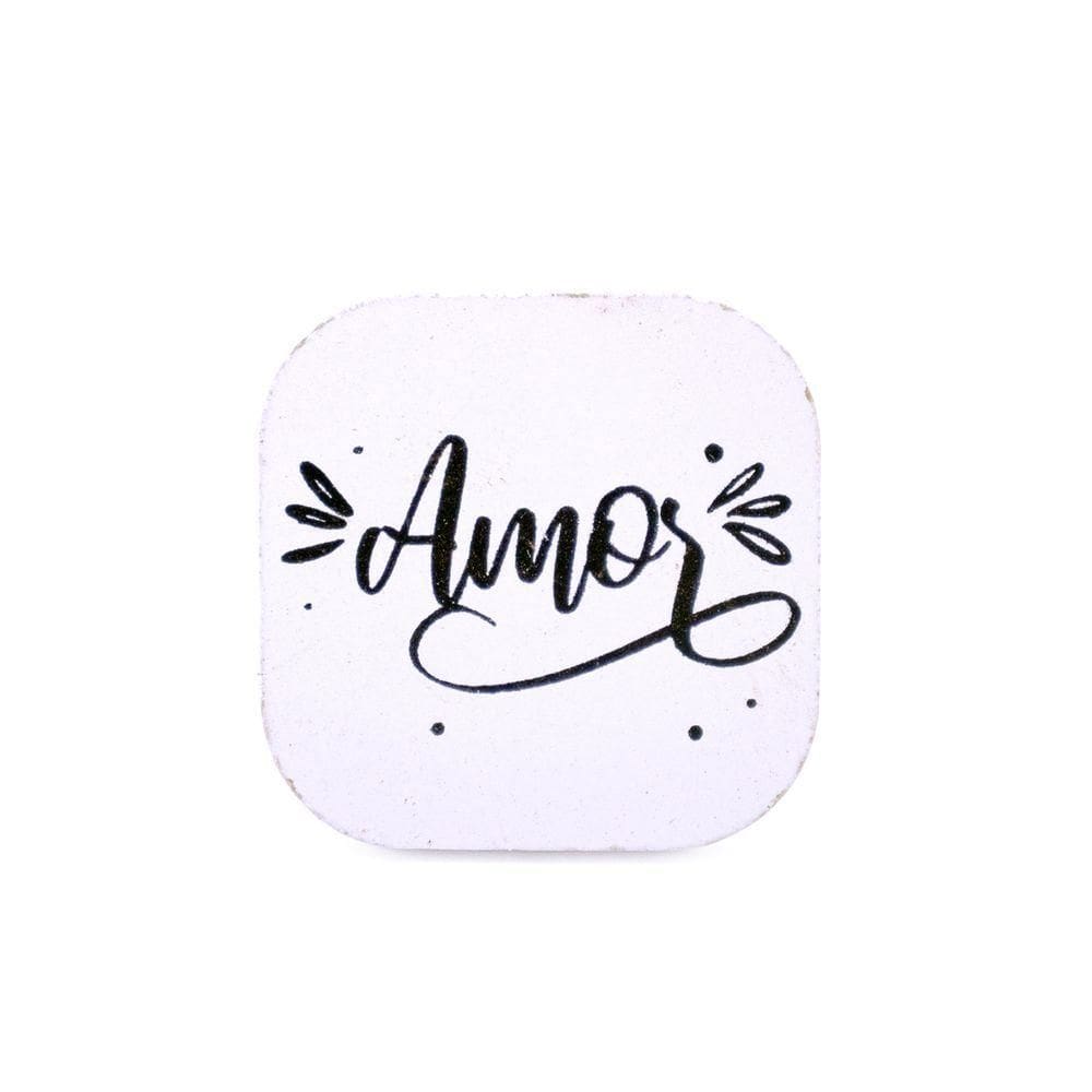 Suporte De Madeira Amor Branco 6x6x5 Cm