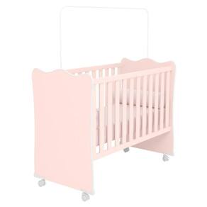 Berço Com Pés De Rodinha Yokohama Rosa Acetinado