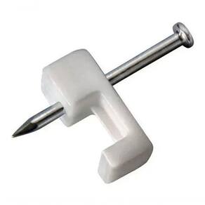 Kit 20 Grampo Fixa Fio Cabo Coaxial Miguelo Branco 7mm | 10x12 | 14x16 | 18x20 Tamanho 18x20
