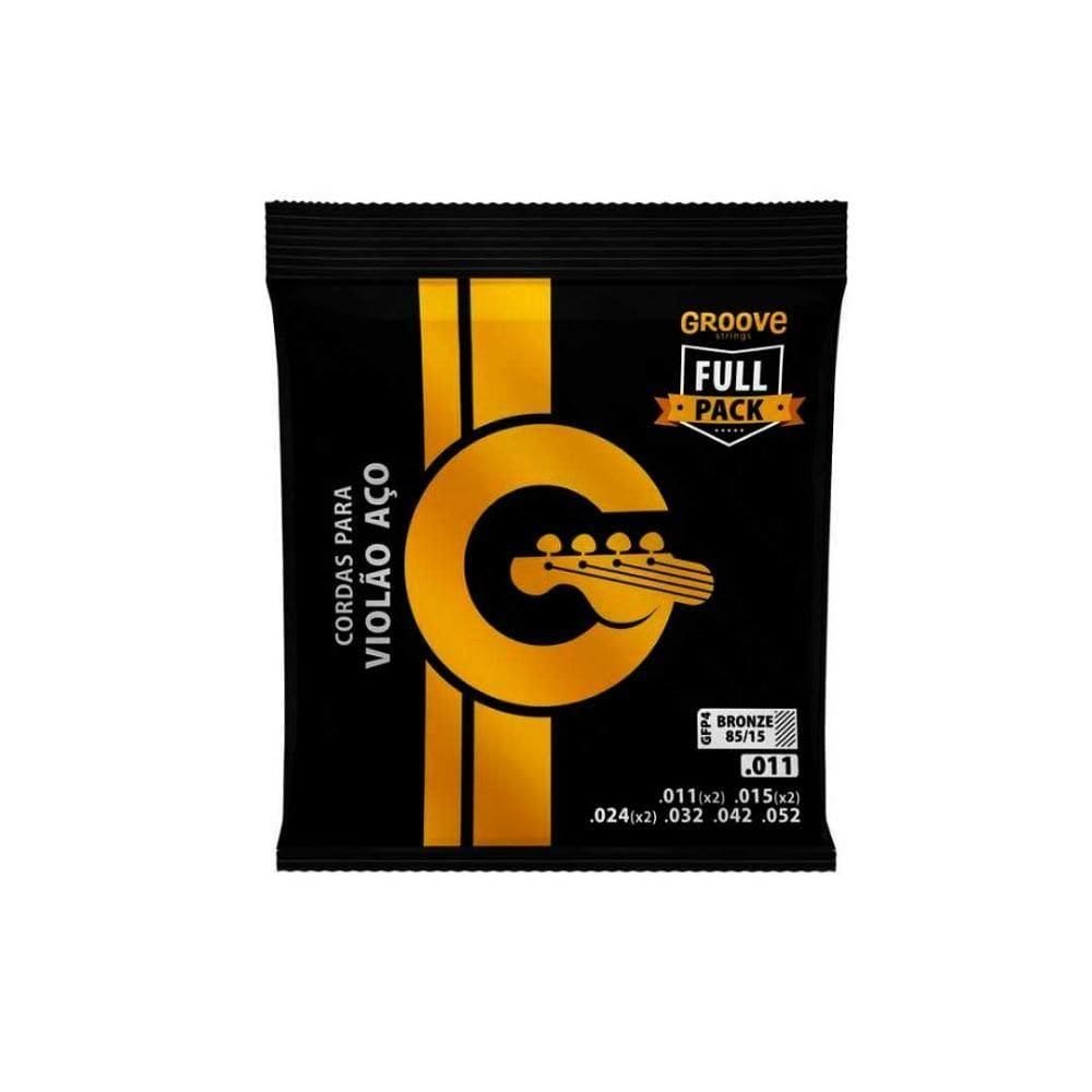 Jogo De Cordas P-violão Bronze 85-15 Groove 0.011&quot;-0.052&quot; Gfp4 [f108]