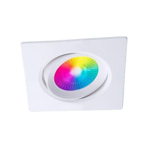 Spot Led Taschibra Smart Quadrado Embutir Wi-fi Tek Mr16 5w Rgb Bivolt