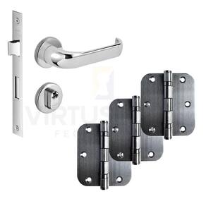 Kit Fechadura Externa Duna Imab + 3 Dobradiças C/red De Inox 3 ½ X 3