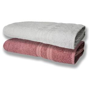 2 Toalhas Super Felpudas Grande E Grossa Algodão 80x150 Itália Soft Beka - Branco/rosê Branco/rosê