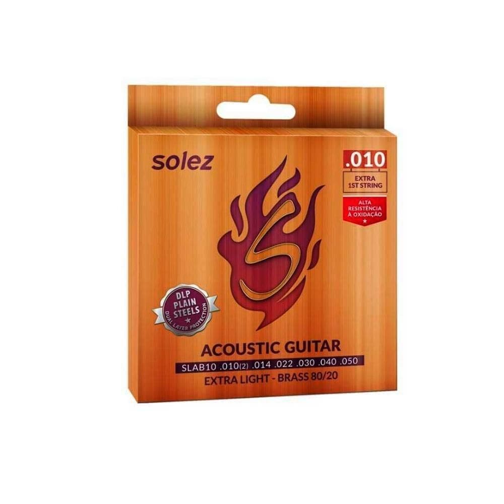 Jogo De Cordas P-violão Solez Brass 80-20 0.010&quot;-0.050&quot; Slab10 [f108]