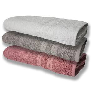 3 Toalhas Super Felpudas Grande E Grossa Algodão 80x150 Itália Soft Beka - Branco/cinza/rosê Branco/cinza/rosê