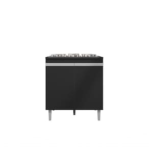 Gabinete Balcão Cooktop Andreia 4 Ou 5 Bocas Preto