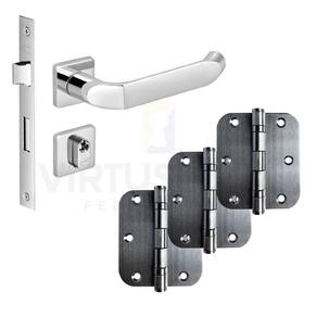 Kit Fechadura Externa Tera Imab + 3 Dobradiças C/red De Inox 3 ½ X 3