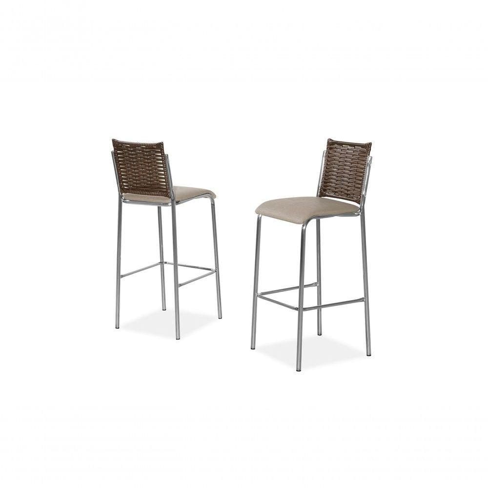 Banquetas 2Un Titanium Junco Cromado