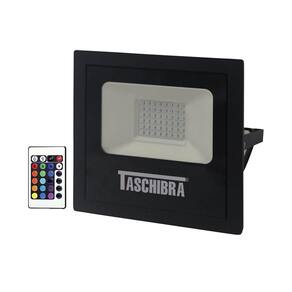Refletor Taschibra Led Tr Slim 20w Rgb Preto Bivolt