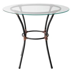 Mesa Para área Externa Redonda Happy Hour De Aço E Fibra Sintética E Vidro 80 Cm Acesse
