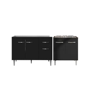 Kit Balcão Gabinete Para Pia Gabriela 120cm C- Balcão Cooktop Catarina 4 Ou 5 Bocas