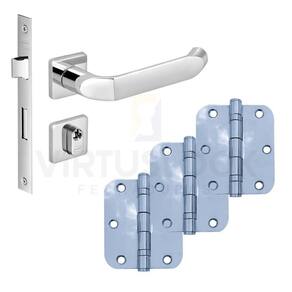 Kit Fechadura Externa Tera Imab + 3 Dobradiças C/red De Inox 3 ½ X 3