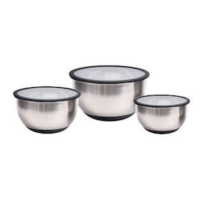 3 Bowls-tigelas Em Inox Com Tampas 1,5-3-5 Litros Kenya