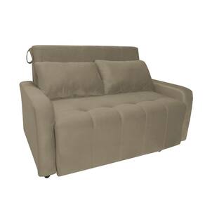 Sofá Cama Para Sala De Estar Amora New Suede - Bege Bege