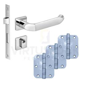 Kit Fechadura Externa Tera Imab + 3 Dobradiças C/red De Inox 3 X 2 ½