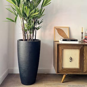 Vaso Malta Cone 43 X 76 Cm Cor 07 - Preto Sólido