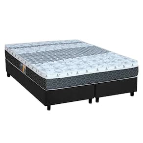 Cama Box King: Colchão Molas Bonnel Castor System Class + Base Crc Suede Gray(193X203)