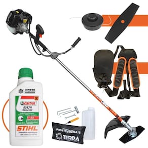 Roçadeira 52cc Terra Grh520 Completa Com óleo Stihl 2 Tempos
