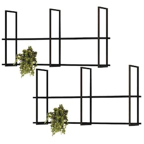 Kit 2 Prateleiras Multiuso 135Cm Design D01 Preto