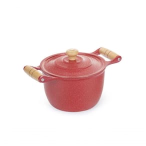 Caldeirão Alumínio Alça De Madeira 28Cm Vermelho