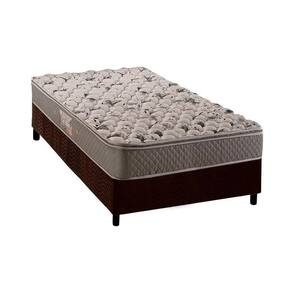 Cama Box Solteiro: Colchão Anatômico Herval Ag65 Fort + Base Crc Suede Brown(88X188)