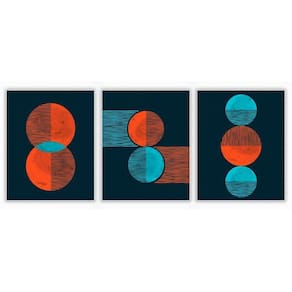 Kit Com 3 Quadros Decorativos Abstratos Com Moldura Para Sala Quarto Escritório 82x102 Abstrato 016