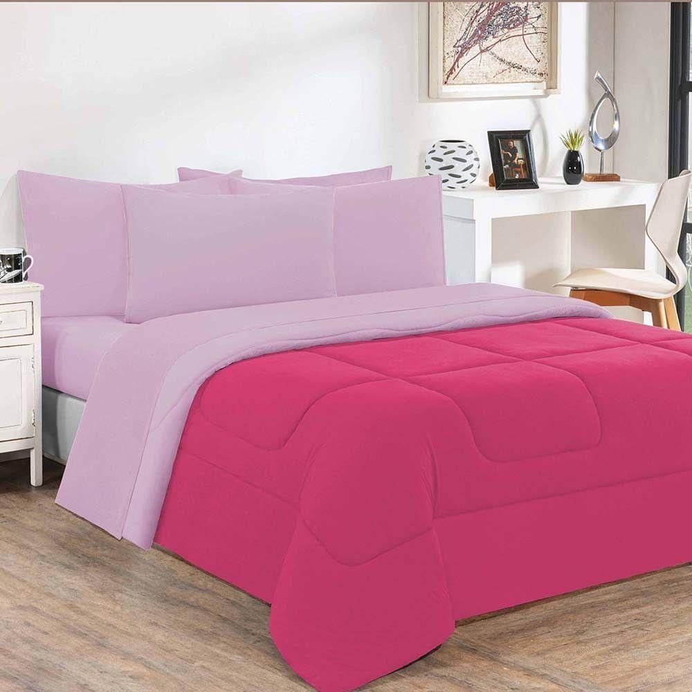 Edredom Malha 100% Algodão Gran Moratta 1 Peça Solteiro - Pink-rosa Bebê