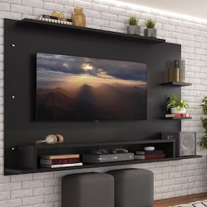 Painel Para Tv Até 60 Polegadas Madesa Alfa Com Nicho - Preto Preto