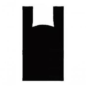 Sacola Plastica Alça Camiseta Preta Grande 50x70 C-100un