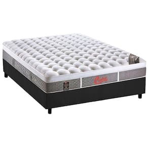 Cama Box Casal: Colchão Molas Ensacadas Castor Plush+Base Gray(138X188)