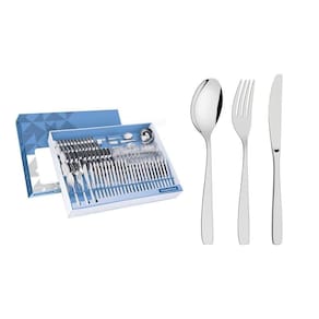 Faqueiro Tramontina Cosmos Em Aço Inox Com Facas De Mesa Acabamento Em Brilho 101 Peças Tramontina