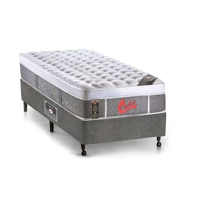 Cama Box Solteiro: Colchão Molas Castor Plush+Base Sl Gold Star Gray(88X188)